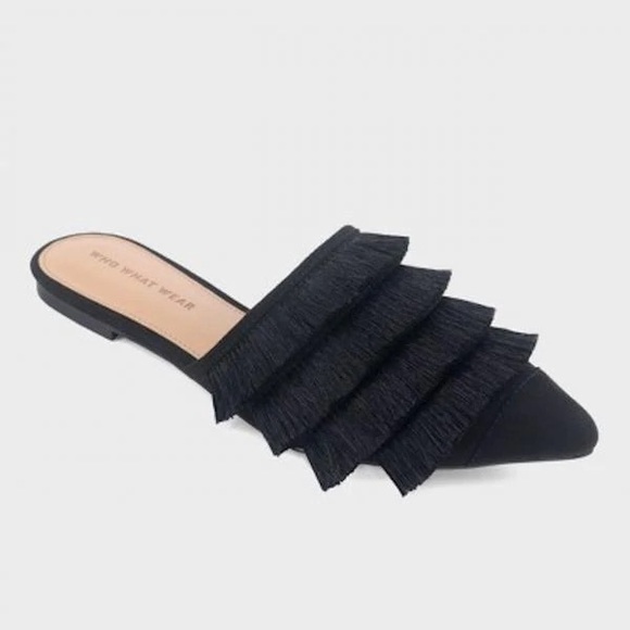 Who What Wear Annie Satin Tassel Pointed Toe Mules - Picture 1 of 3